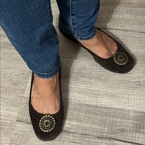 Jack Rogers Dark Brown Suede Flats